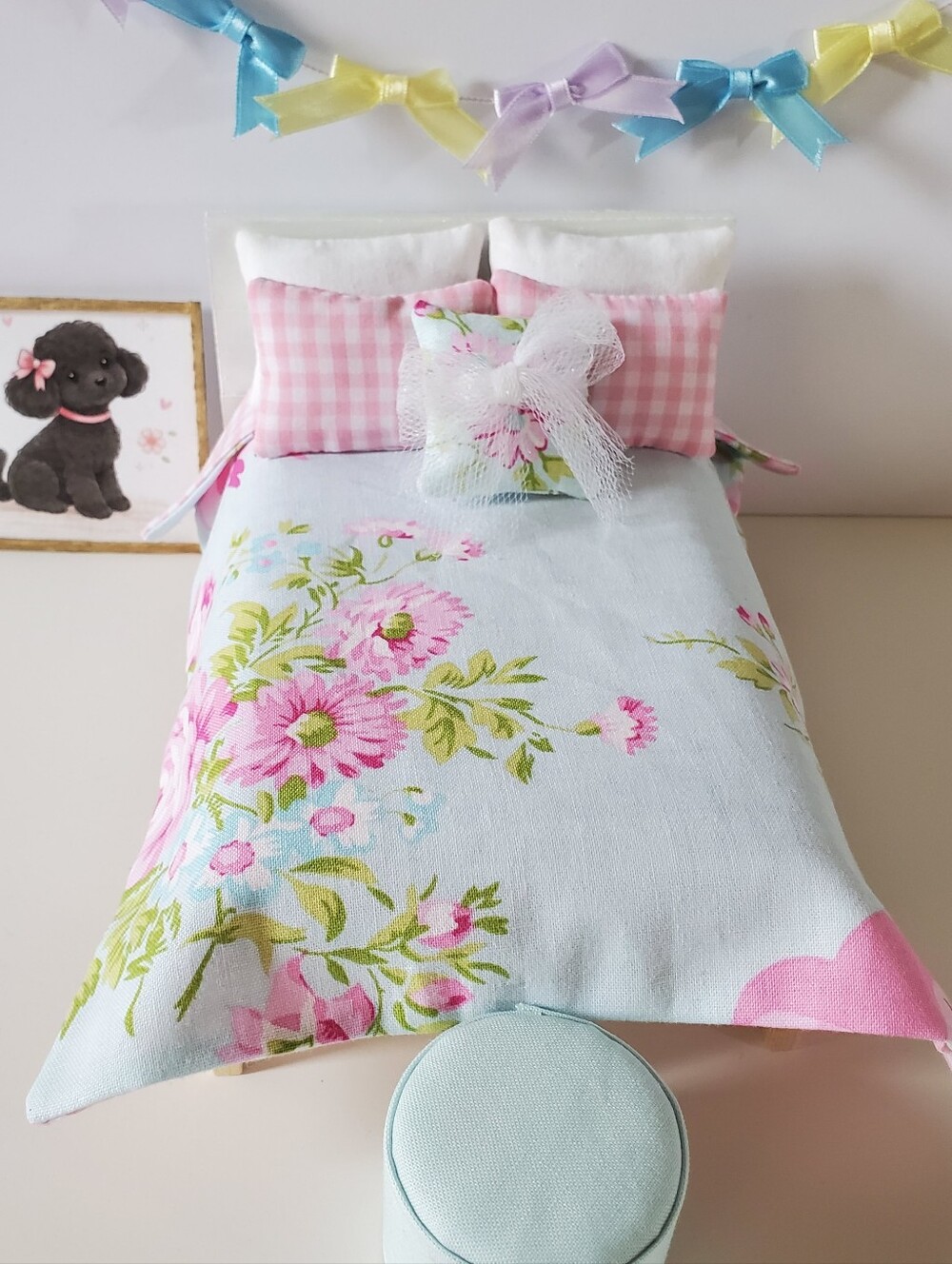 SoftPink Gingham Floral Bed Set - Home Bedding